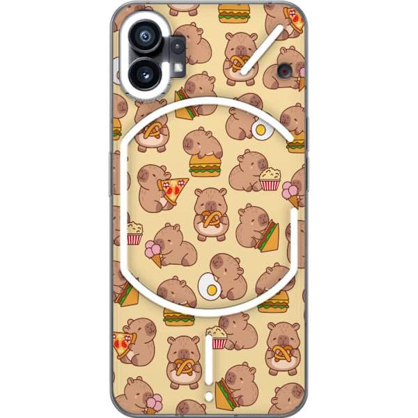 Nothing Phone (1) Läpinäkyvä kuori Kawaii capybara puhelinkotelo useilla söpöillä hahmoilla