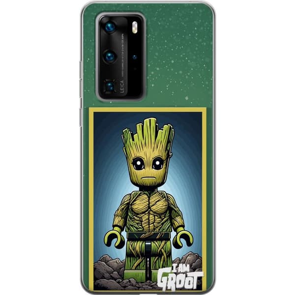 Kompatibelt Mobildeksel til Huawei P40 Pro Robot med röda ögon grå