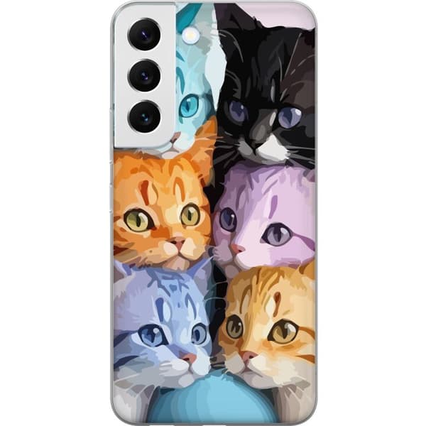 Kompatibelt Mobildeksel til Samsung Galaxy S22 5G Fargerike Katter
