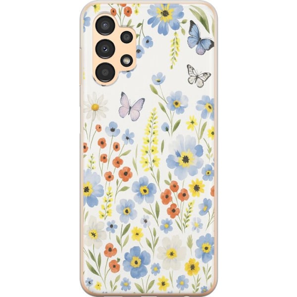 Samsung Galaxy A13 Genomskinligt Skal Sommarblommor