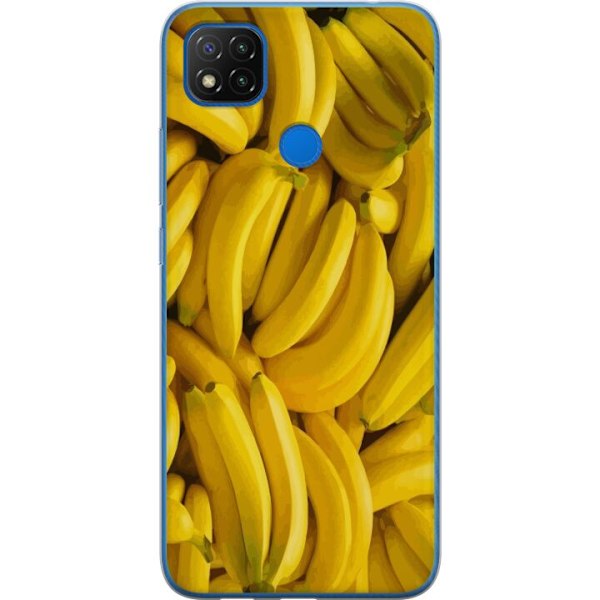 Xiaomi Redmi 9C NFC Gennemsigtig cover Banan mønster