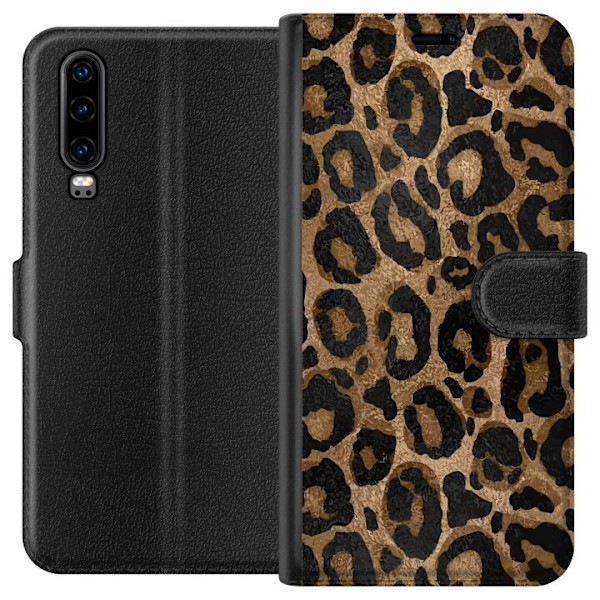 Huawei P30 Lompakkokotelo Leopard Luxe