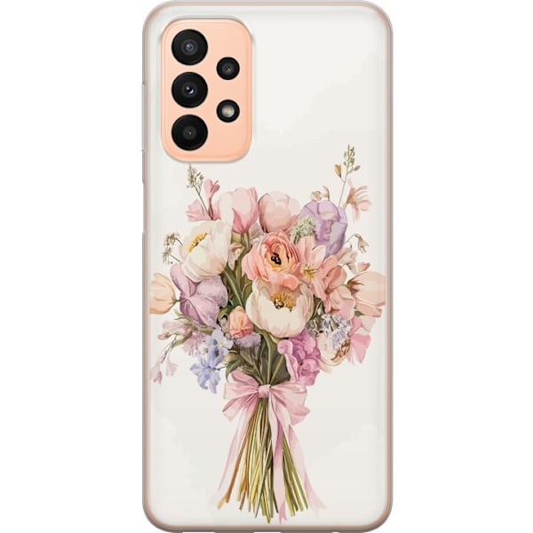 Samsung Galaxy A23 5G Genomskinligt Skal Mobilskal med färgglad blombukett i romantisk stil