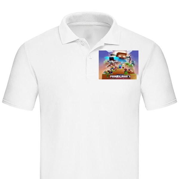 Poloshirt til Voksen | Elegant Poloshirt Minecraft Hvid Stor