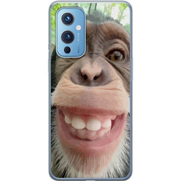 OnePlus 9 Läpinäkyvä kuori Simpanssi Selfie Rauhallinen Graafinen Suunnittelu Apinan Aihe Suosittu Urban Art Tyyli