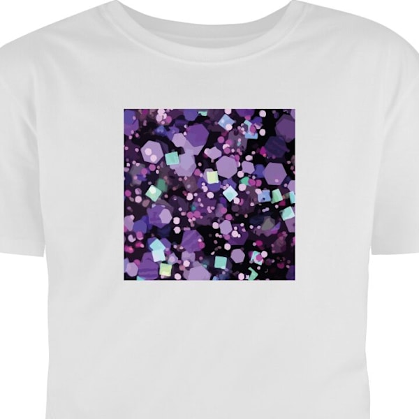 T-shirt til Voksen | Klassisk Voksen T-shirt Lilla Glitter hvid L