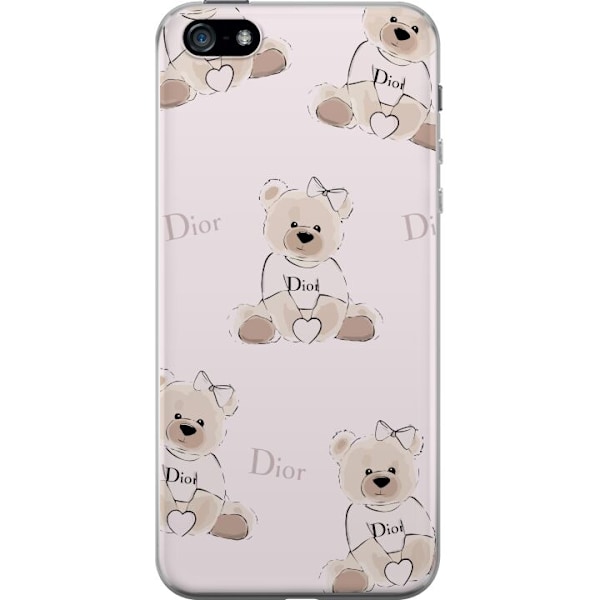 Apple iPhone 5 Gennemsigtig cover Teddy Dior Vibes - luksuriøs bamse i modetil