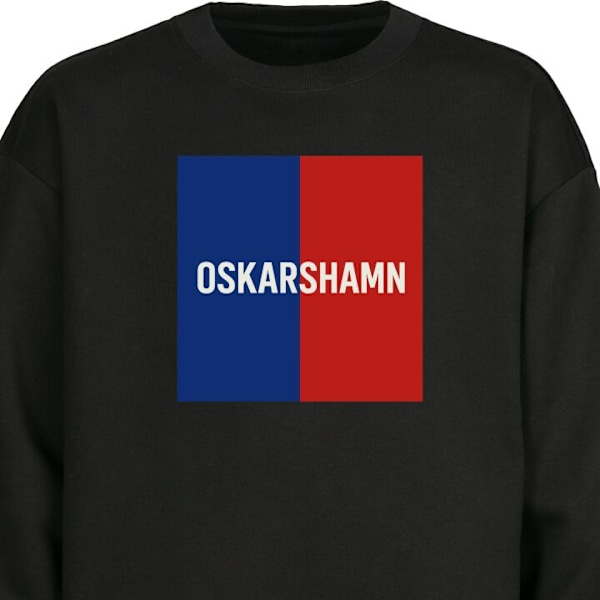 Sweatshirt för Vuxen | Klassisk Collegetröja Oskarshamn – svart M