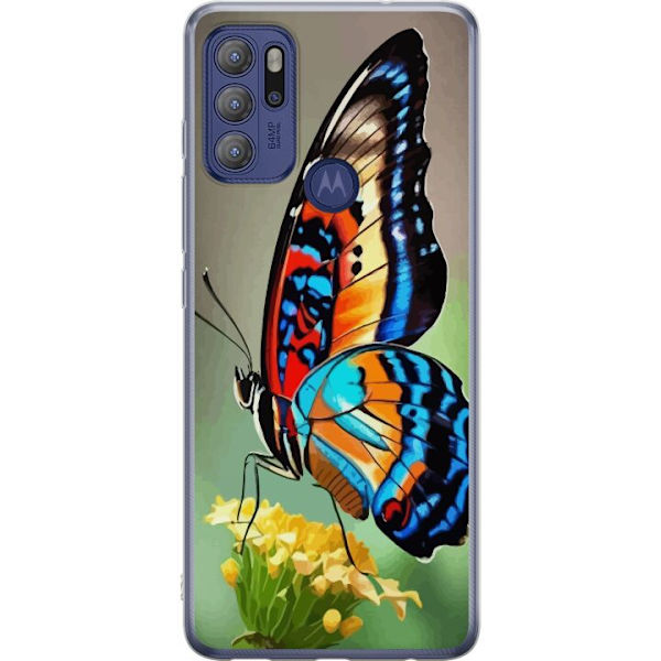 Motorola Moto G60S Genomskinligt Skal Fjäril Natur Sommar Motiv Vingar Färgstark Design Populär Dekor Grafiskt Exotiskt Tema