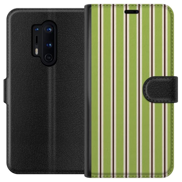 Kompatibelt Plånboksfodral till OnePlus 8 Pro Matcha Stripe grön
