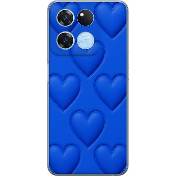 OnePlus Ace Racing Gennemsigtig cover Blå Hjerter