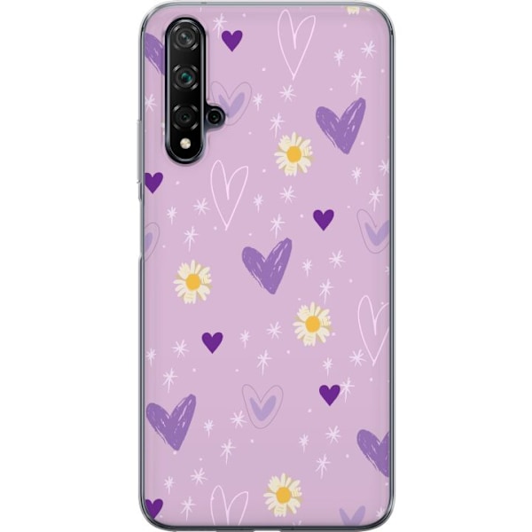 Huawei nova 5T Genomskinligt Skal Blommor