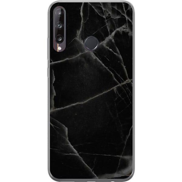 Huawei P40 lite E Gennemsigtig cover Sort marmor
