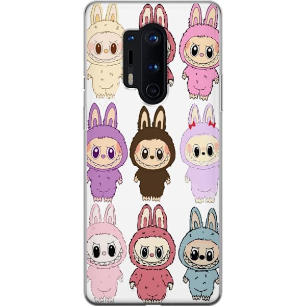 OnePlus 8 Pro Läpinäkyvä kuori Labubu Pink Monster - Popkulttuuri Kawaii-kosketuksella