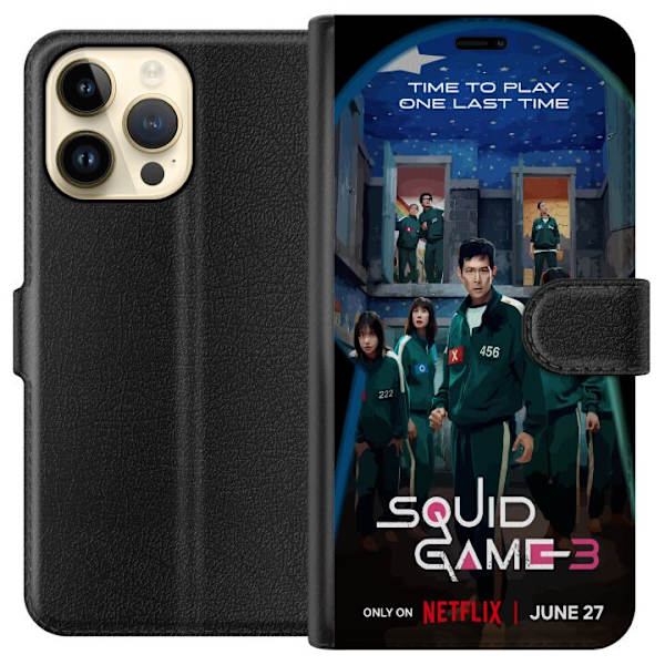 Apple iPhone 15 Pro Max Plånboksfodral Squid Game Säsong 3 Seriefigurer Populärt TV Serie Motiv Ikoner Spänning Drama Asiatisk Design Trend