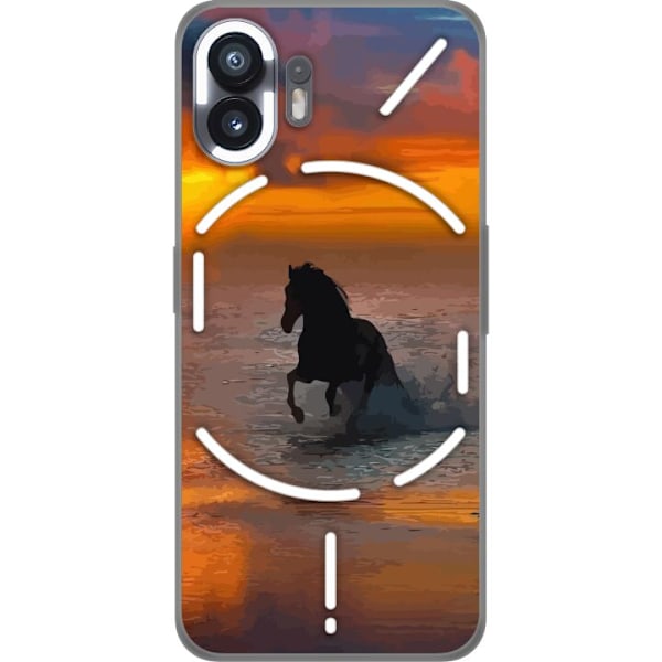 Nothing Phone (2) Gennemsigtig cover Hest Solnedgang