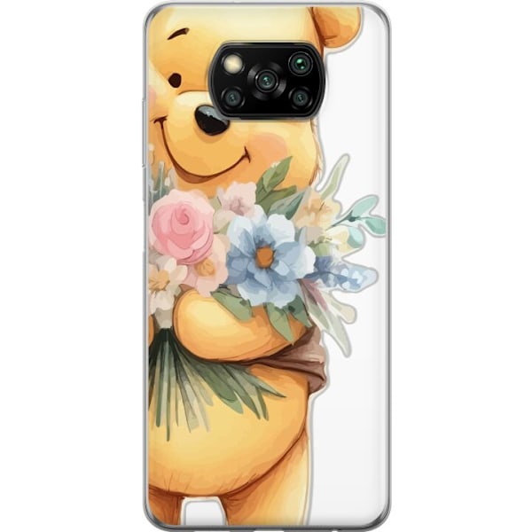 Xiaomi Poco X3 NFC Gjennomsiktig deksel Nalle Puh med blomster