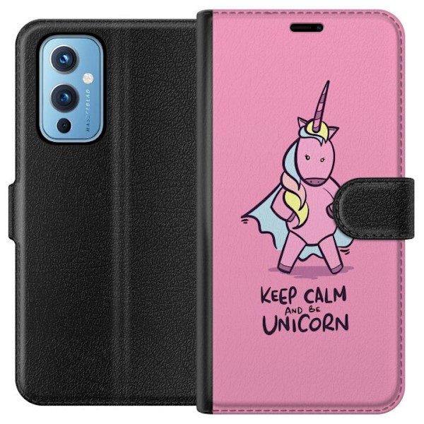 OnePlus 9 Plånboksfodral Keep Calm Enhörning