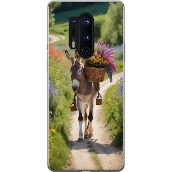 OnePlus 8 Pro Läpinäkyvä kuori Aasi Eläinaihe Rauhallinen Suunnittelu Luontoaihe Suosittu Koristelu Huumori Graafinen Eläinteema Eksoottinen