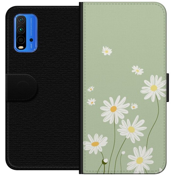 Xiaomi Redmi Note 9 4G Tegnebogsetui Præstekraver - blomstret