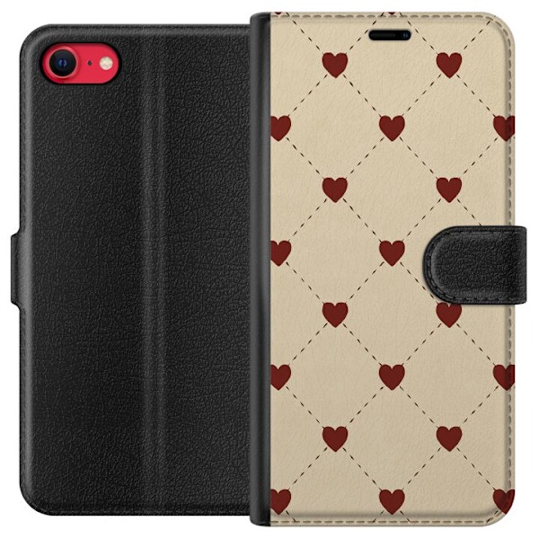 Apple iPhone 8 Tegnebogsetui Hjertegitter