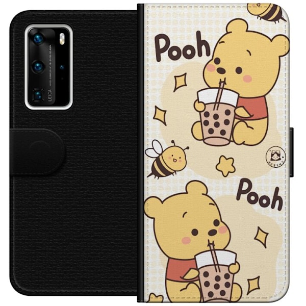 Huawei P40 Pro Tegnebogsetui Nalle Pooh-stil - klassisk bjørnemotiv i en ny fortolkning