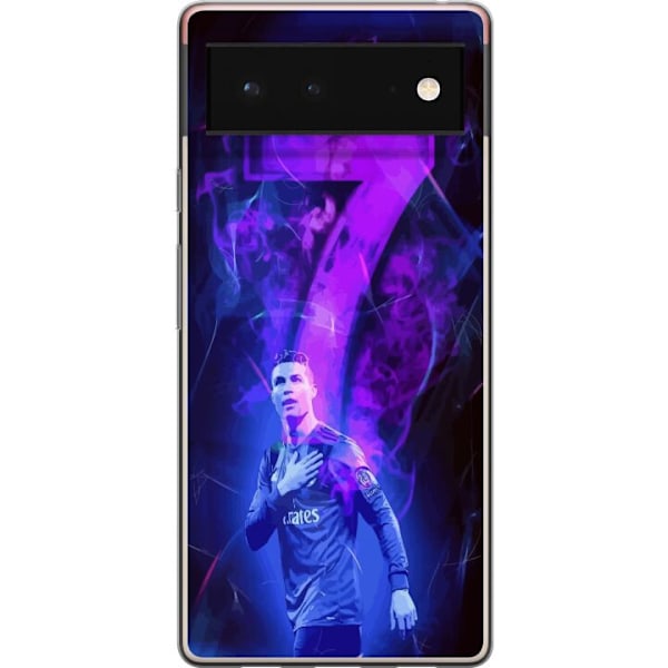 Google Pixel 6 Genomskinligt Skal Ronaldo 7 – Fotbollslegend i Action för Fans