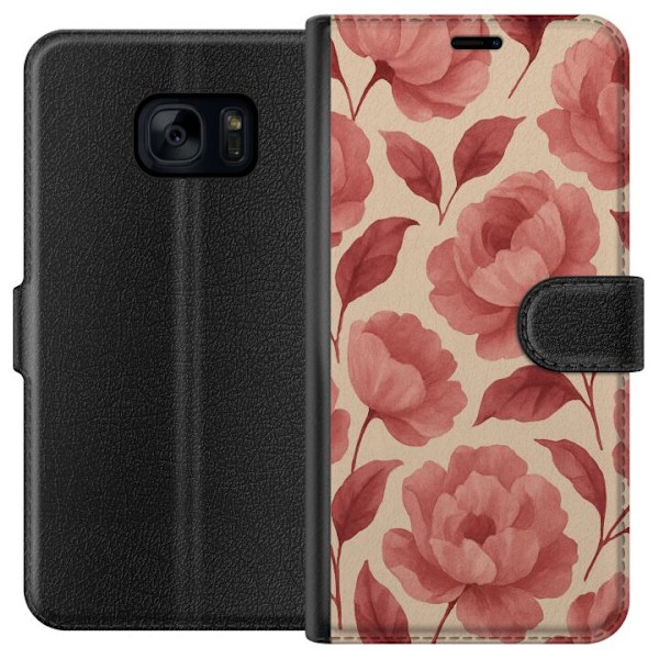 Samsung Galaxy S7 Plånboksfodral Rose Bloom