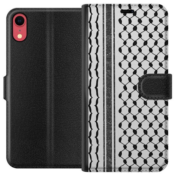 Apple iPhone XR Lompakkokotelo Palestiinalainen kuvio - perinteiseen tyyliin inspiroima keffiyeh-kangas