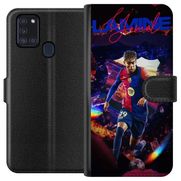 Samsung Galaxy A21s Tegnebogsetui Yamal Rising Talent FC Barcelona Spiller Ung Fodboldstjerne Populært Motiv Sport Spanien Talent