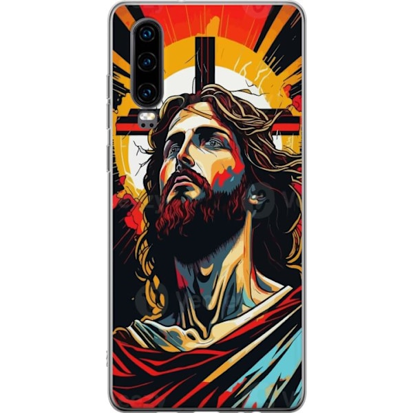 Huawei P30 Läpinäkyvä kuori Jeesus ja Kortti - uskonnollinen motiivi syvällä symboliikalla