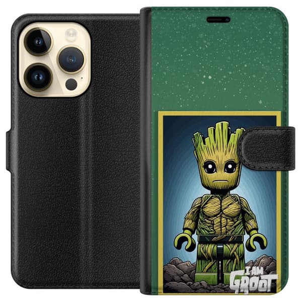 Kompatibel Tegnebogsetui til Apple iPhone 15 Pro Robot med röda ögon grå