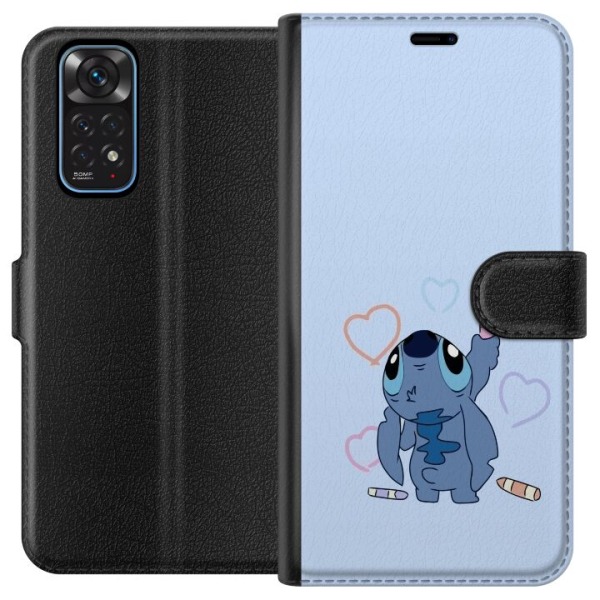 Xiaomi Redmi Note 11 Plånboksfodral Stitch Hjärtan