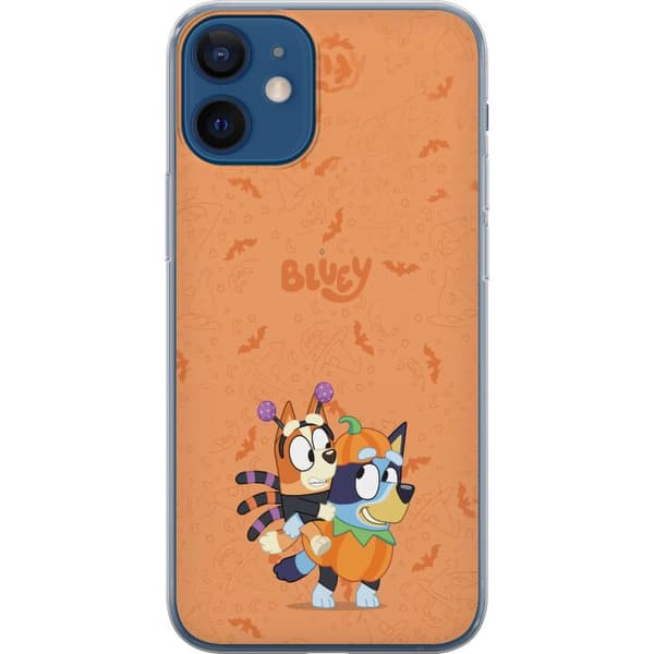 Kompatibelt Mobildeksel til Apple iPhone 12 mini Tegnede hunder utkledd til Halloween med gresskar, flaggermus og heksehatter oransje
