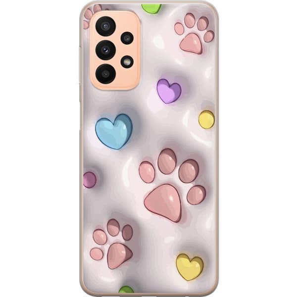 Kompatibelt Mobildeksel til Samsung Galaxy A23 Fluffy Pfoten
