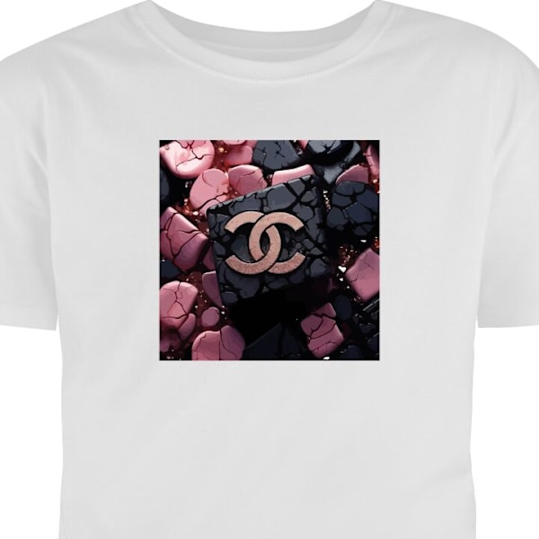 T-shirt til Voksen | Klassisk Voksen T-shirt Chanel sort og ly hvid XL