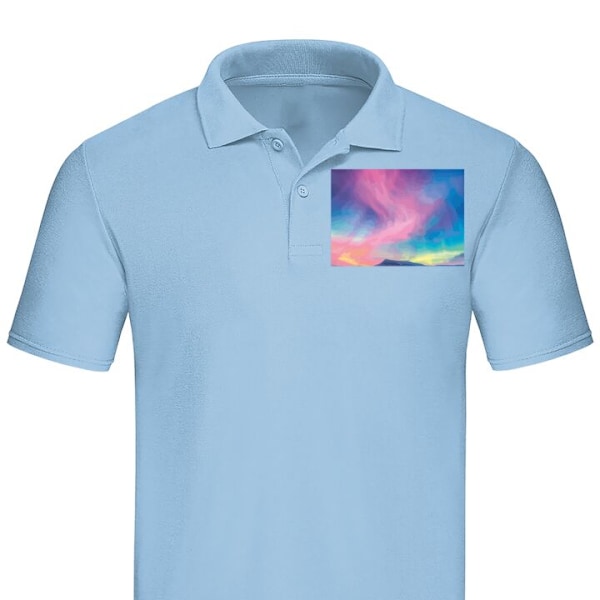 Poloshirt til Voksen | Elegant Poloshirt Nordlys Lyseblå XX-Large