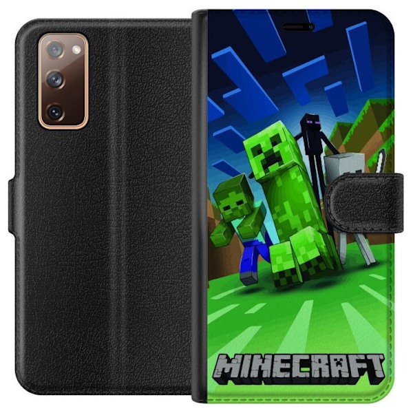 Samsung Galaxy S20 FE Tegnebogsetui Minecraft Creeper mobilskal i klassisk grön pixelstil