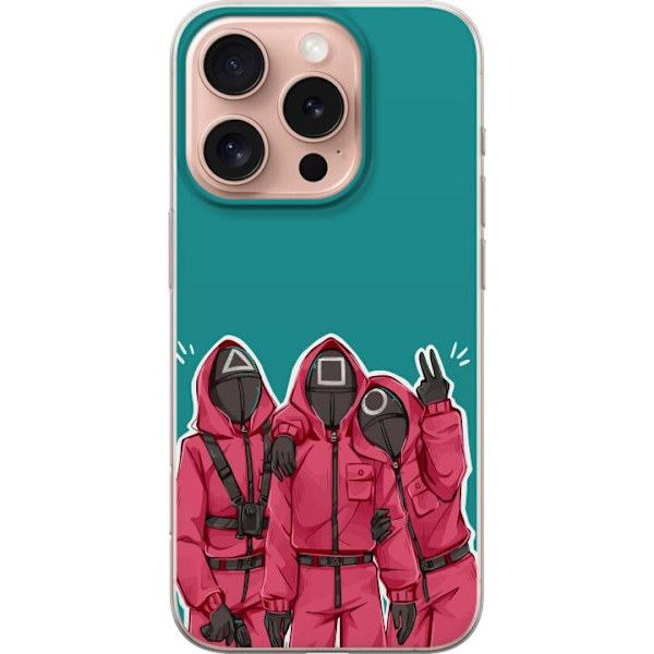 Apple iPhone 16 Pro Läpinäkyvä kuori Squid Game Hahmot Graafinen Suunnittelu Sarjakuvasarjan Hahmot Suosittu TV-Teema Aasialainen Tyyli Jännittäv