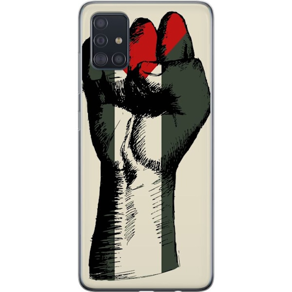 Samsung Galaxy A51 Genomskinligt Skal Hand knuten i Palestinas färger – kraftfull symbol för frihetsrörelsen