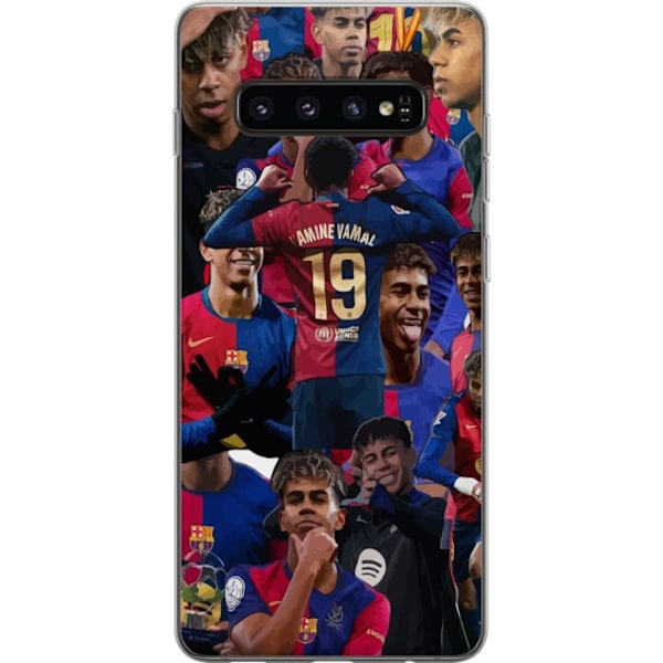 Samsung Galaxy S10 Genomskinligt Skal Lamine Yamal mobilskal för fotbollsfans