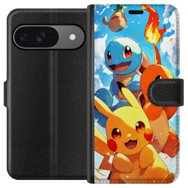 Google Pixel 9 Lompakkokotelo Pocket Creatures - innoittanut P