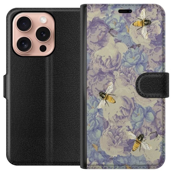 Apple iPhone 16 Pro Tegnebogsetui Blomster