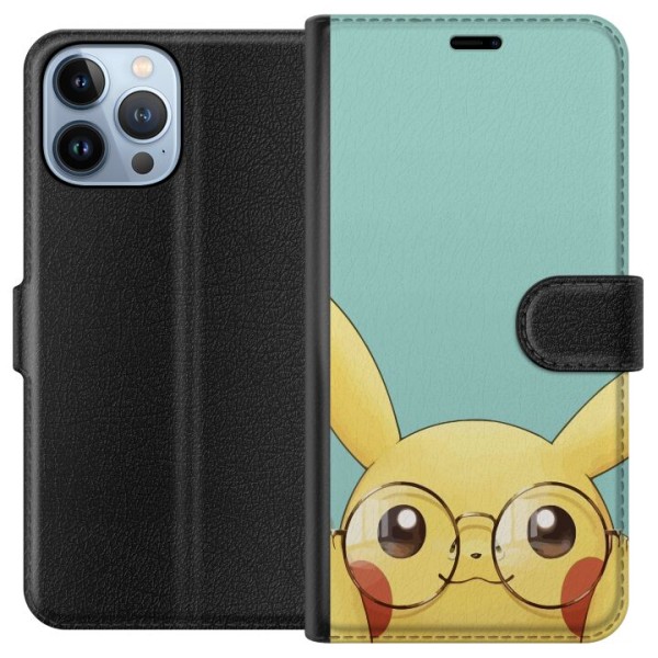 Apple iPhone 13 Pro Max Lompakkokotelo Pikachu lasit