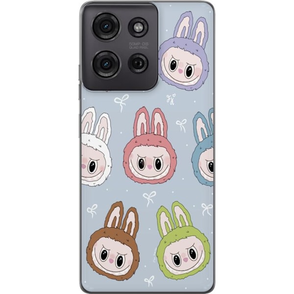 Motorola Moto G75 Genomskinligt Skal Pastel Labubu
