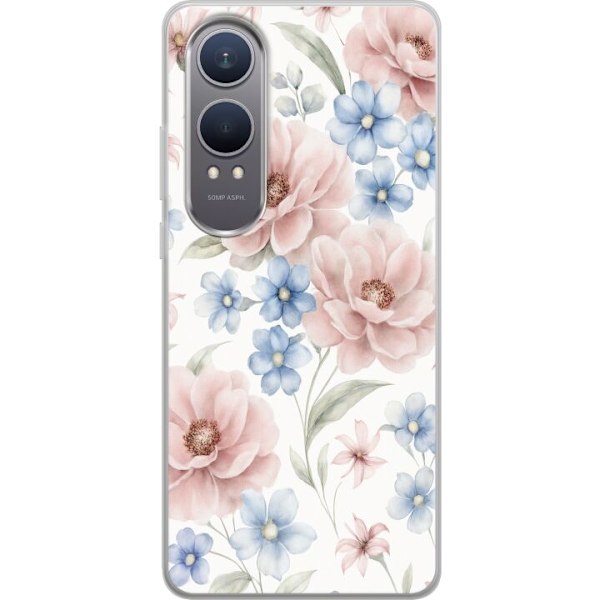 OnePlus Nord CE4 Lite Gjennomsiktig deksel Romantiske blomster