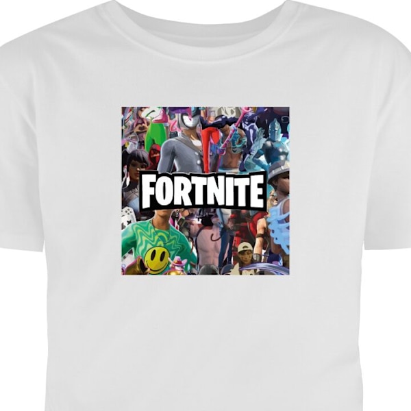 T-shirt til Voksen | Klassisk Voksen T-shirt Fortnite hvid XXL