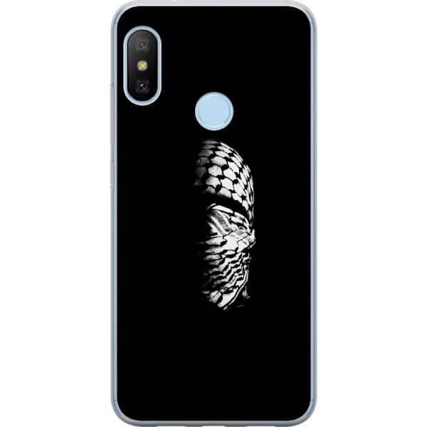 Xiaomi Mi A2 Lite Läpinäkyvä kuori Keffiyeh-kuviointi - klassinen palestiinalainen mustavalkoinen shaali, jolla on kulttuurinen merkitys