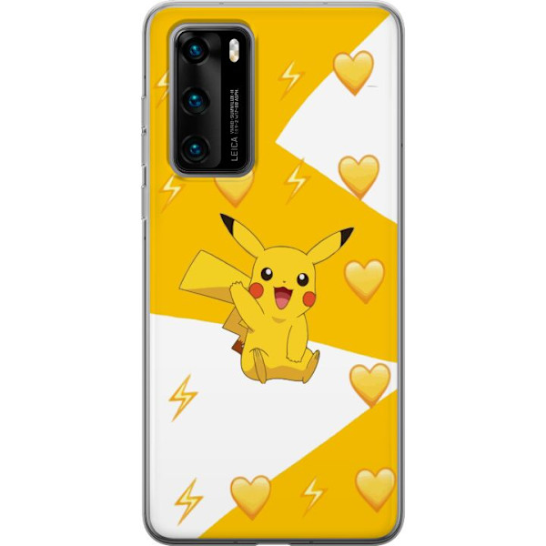 Huawei P40 Läpinäkyvä kuori Pikachu Pokémon Pelihahmo Peliaihe Suosittu Ikoni Sarjakuvasarja Pokémon GO Lasten Klassikko