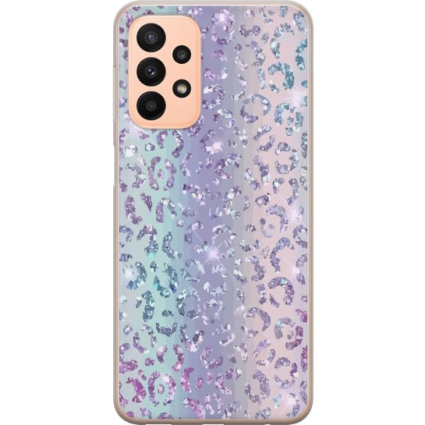 Samsung Galaxy A23 Gennemsigtig cover Glitter Leopard